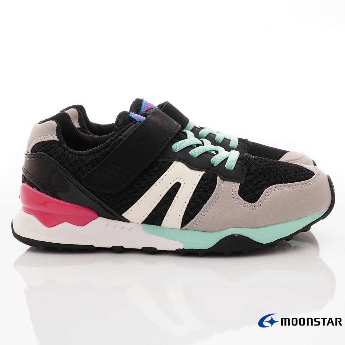 Moonstar日本月星 - 頂級HI系列穩健運動款(中大童段)-運動鞋-黑綠