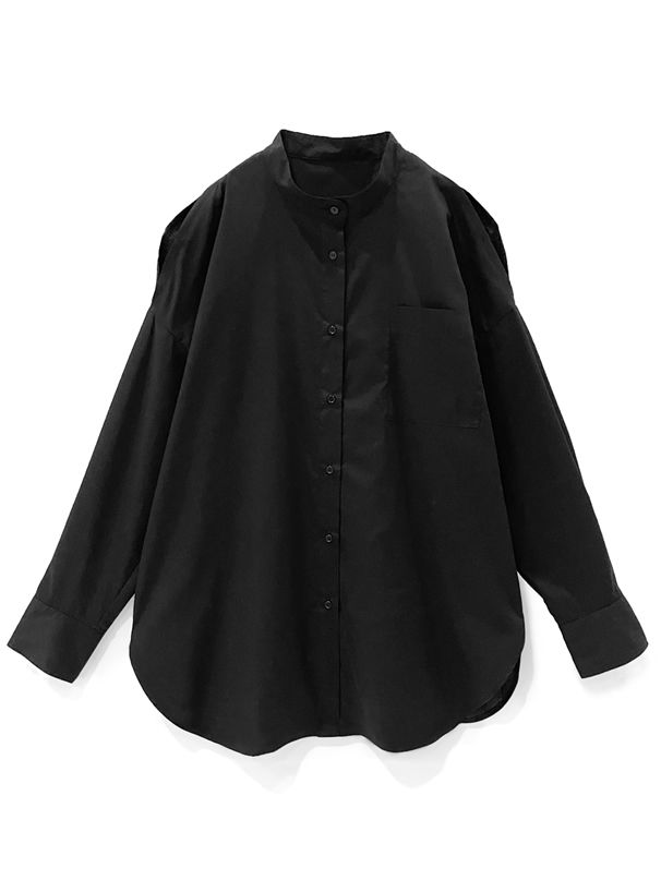 日本 GRL - 慵懶風露肩襯衫/薄外套-天使白