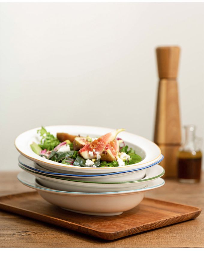 韓國 SSUEIM - RETRO系列極簡ins陶瓷橢圓深盤25cm (深藍)