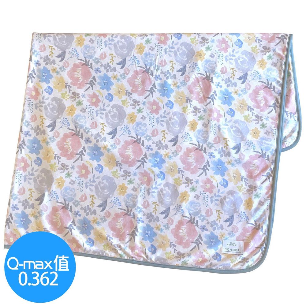 日本 DAIKAI - 接觸涼感毯-愜意花園-粉藍 (140x100cm)
