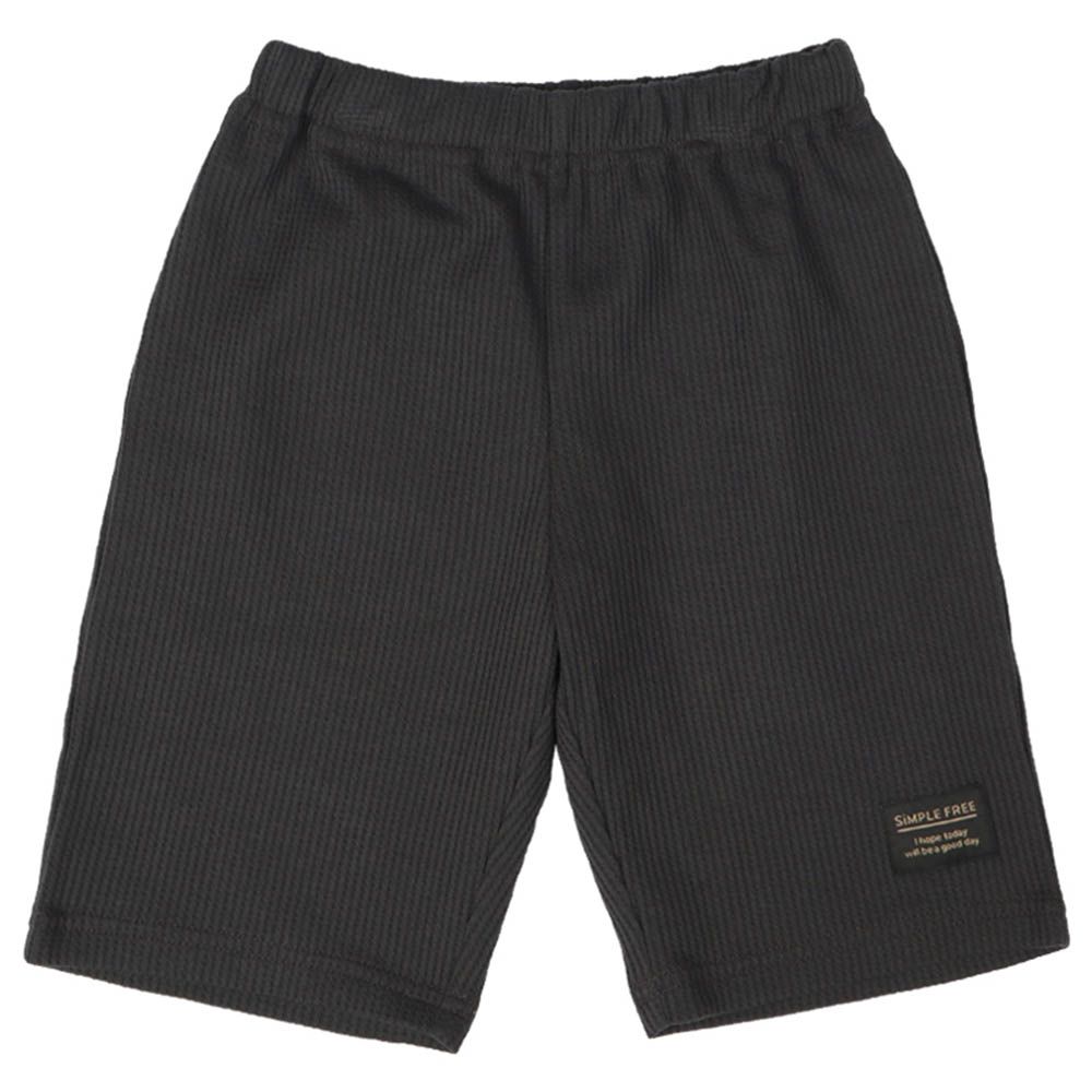 短褲-華夫格-深灰色