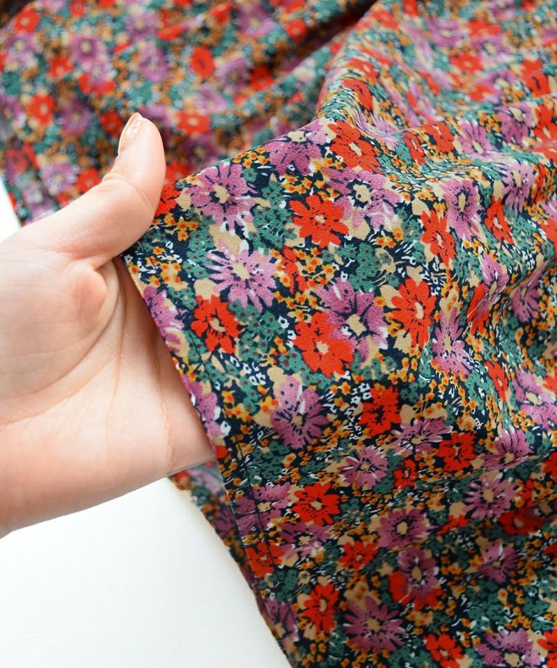 日本 zootie - 昭和復古碎花雪紡長裙-歐風花園