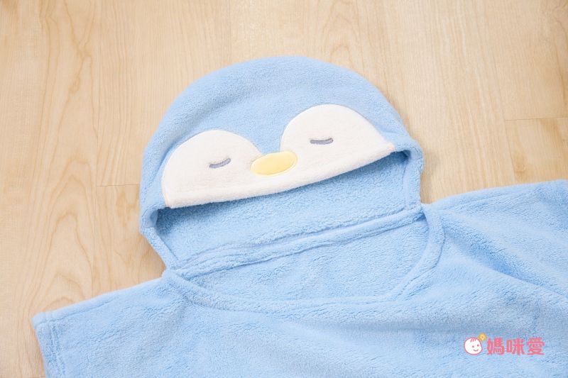 日本 LIV HEART - 5倍吸水力蓬鬆柔軟 兒童連帽背心浴袍-花貓-白 (長60cm)