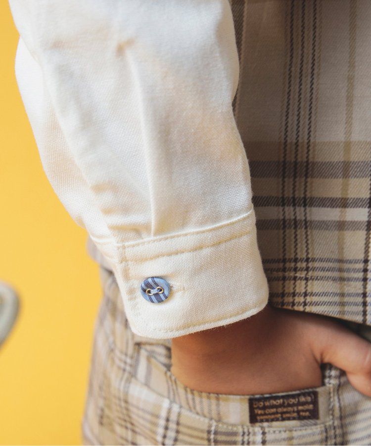 日本 BREEZE - [推薦]氣質系正式領長袖襯衫-素面-米白