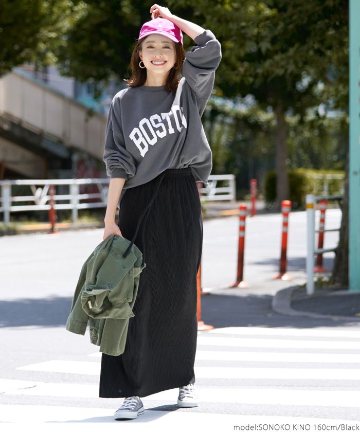 日本 COCA - [熱銷定番] 速乾垂墜彈性風琴長裙-保暖-焦糖