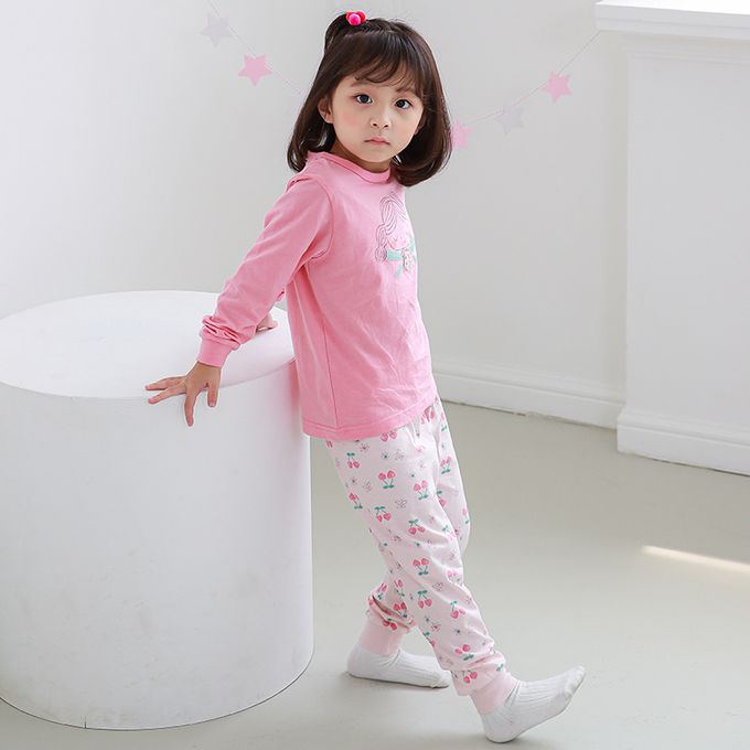 正韓 Cogibu - 極舒適無螢光劑 100% 有機棉幼兒/兒童睡衣/家居服套裝組-小仙子