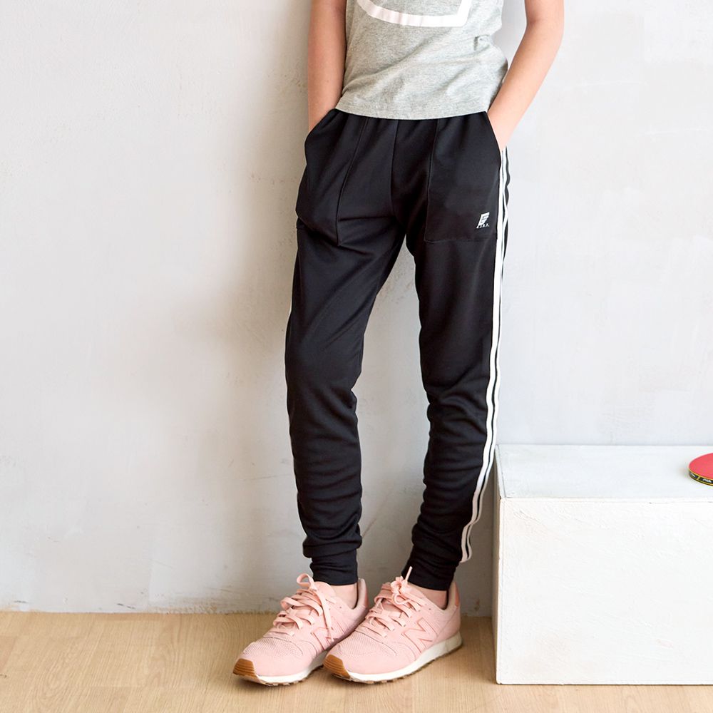 防曬UPF50+吸濕排汗束口運動褲-大女童款-黑色