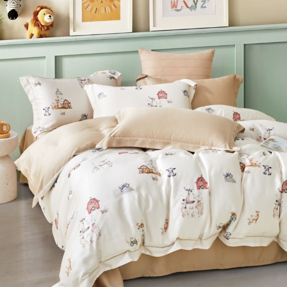 《頂級60支》100%純天絲鋪棉兩用被床包四件組-雙人加大6x6.2尺-多款任選