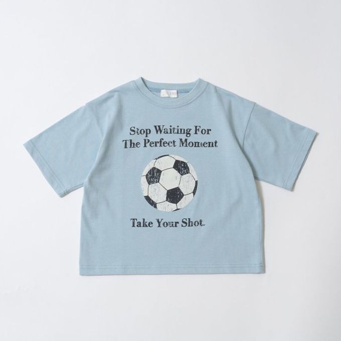 日本 b-ROOM - 球類印花舒適天竺棉短袖上衣-棒球-淺米