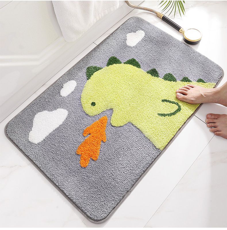 快速吸水植絨浴室腳踏墊-噴火龍