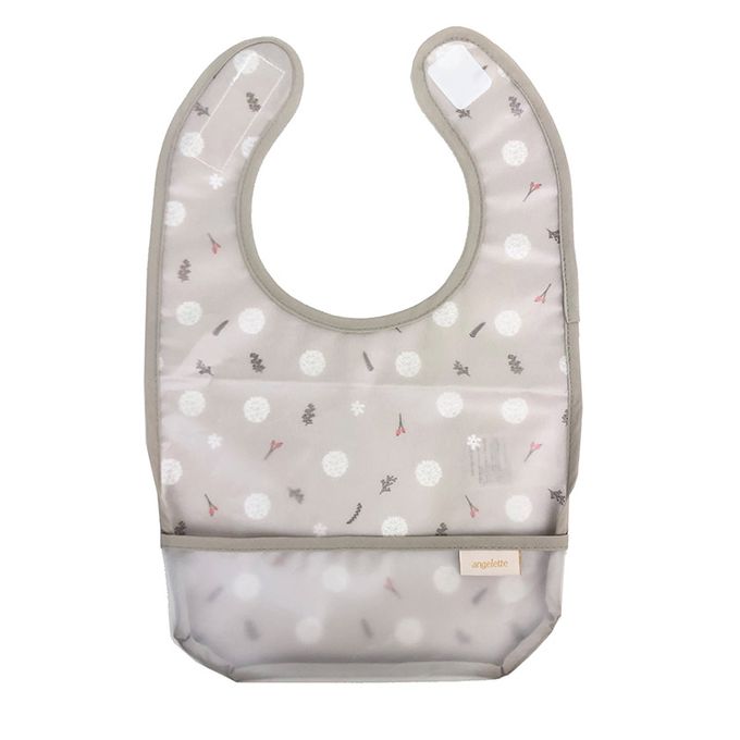 akachan honpo - 用餐圍兜2件組-小花-灰色 (70~95cm)