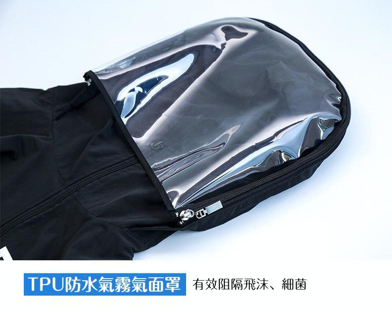 防風連帽外套(面罩可拆)-防水升級款-黑色-(非醫療用品)