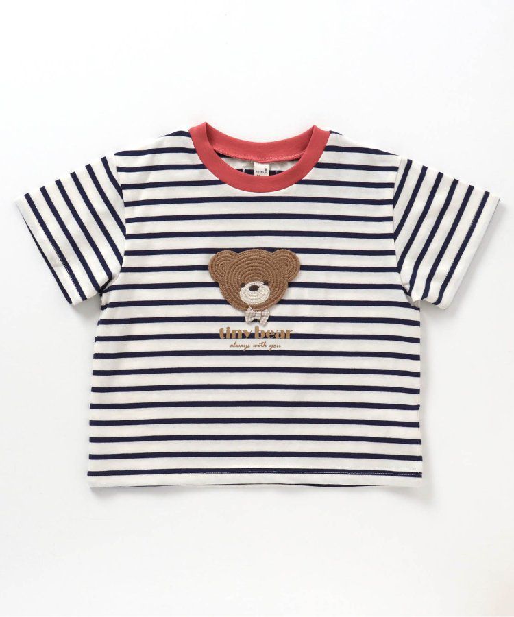 日本 apres les cours - 超萌小熊聯名特色刺繡短袖上衣-海軍熊-黃