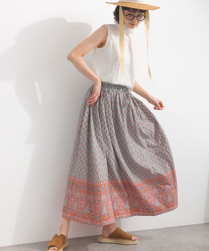 日本 Lupilien - 熱銷再販 2way雙面穿印度棉典雅長裙-深灰x海軍藍