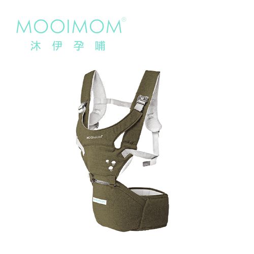 沐伊孕哺 MOOIMOM - 輕盈簡約款坐墊式腰凳揹帶-軍綠