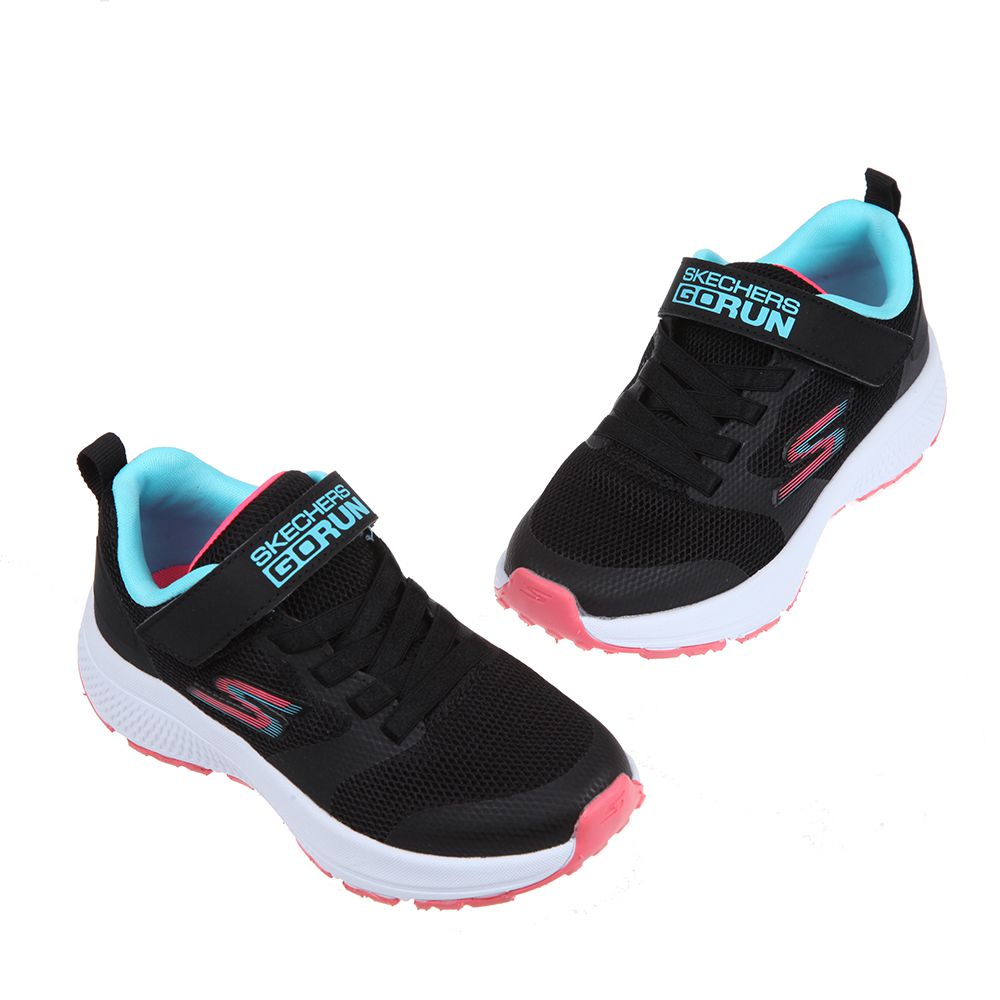 SKECHERS - GORUN_CONSISTENT個性透氣黑淡藍色兒童機能運動