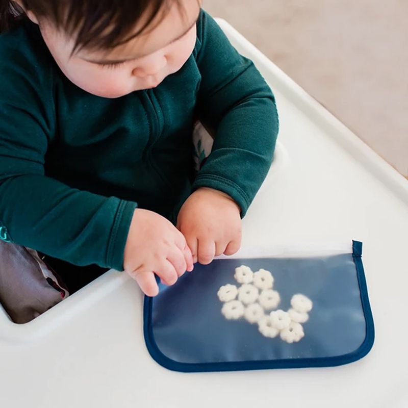 美國 green sprouts - 小綠芽可攜式零食袋、食物袋與小物收納袋(可攜帶固齒器/奶嘴) 兩入組-天鵝湖