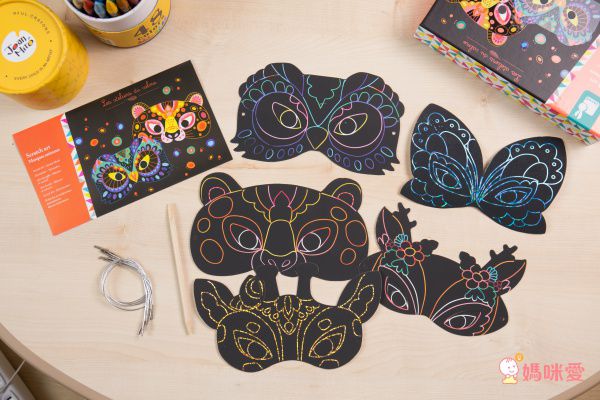 法式木質串珠 DIY【Janod】串珠手鍊、水晶貼畫、刮畫動物面具