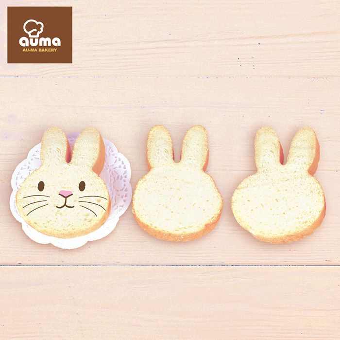 奧瑪烘焙 - 兔兔動物造型生吐司-380g ±3%/條