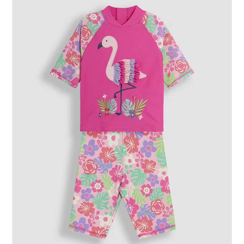 嬰幼兒/兒童兩件式防曬泳裝-火烈鳥