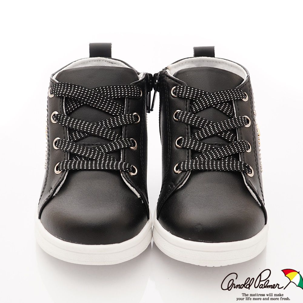 Arnold Palmer 雨傘牌 - 專櫃童鞋-燦星皮質短靴專櫃款(中大童段)-黑-台碼=尺寸cm