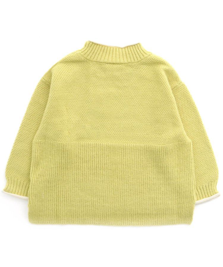 日本 BREEZE - 撞色滾邊落肩針織毛衣-粉x杏