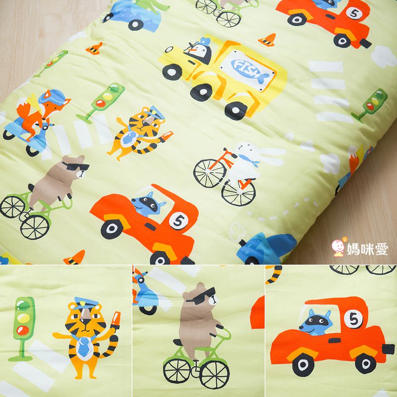 鴻宇 HongYew - 防螨抗菌100%美國棉鋪棉兩用兒童睡袋-交通樂園-1778