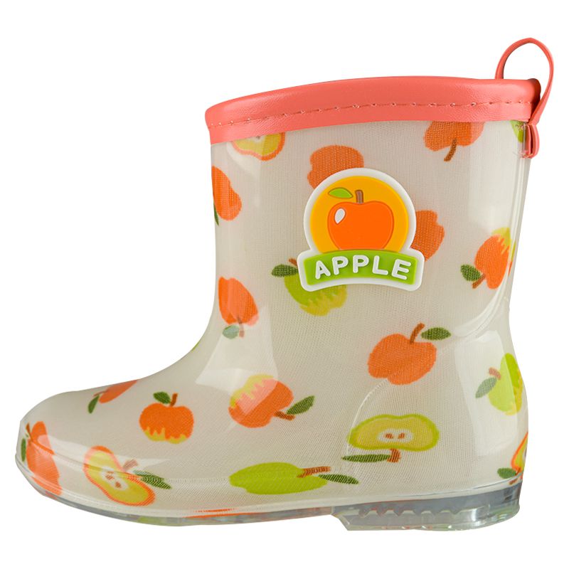 akachan honpo - 雨鞋 左右腳易分辨-蘋果-粉紅色