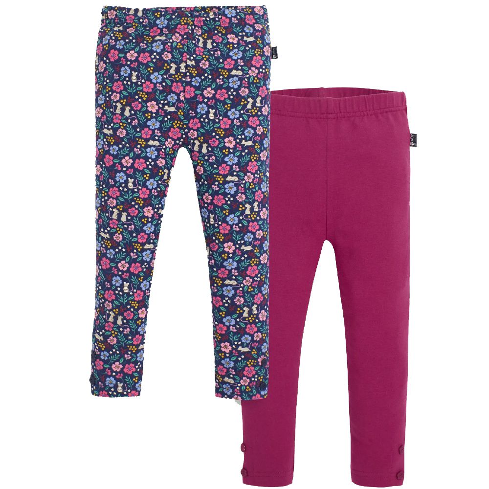英國 JoJo Maman BeBe - 保暖長褲/內搭褲兩入組-萌鼠花園
