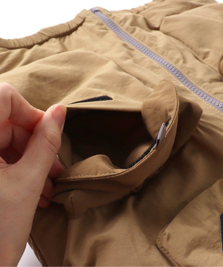 日本 BREEZE - 多口袋頂級保暖鋪棉連帽外套-卡其