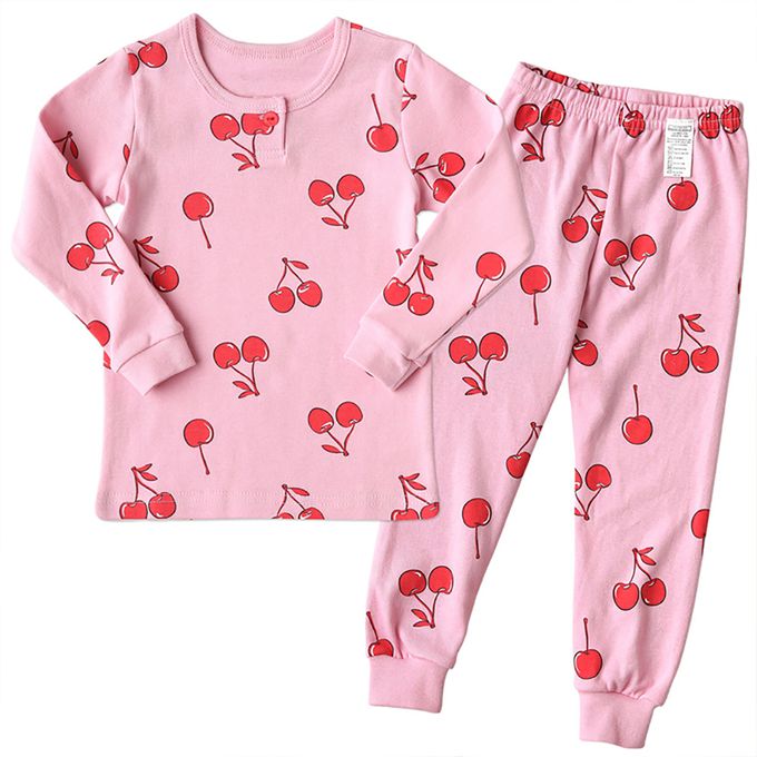 正韓 Puco - 超優質嬰幼兒/兒童長袖100% 有機純棉家居服/睡衣-甜蜜櫻桃