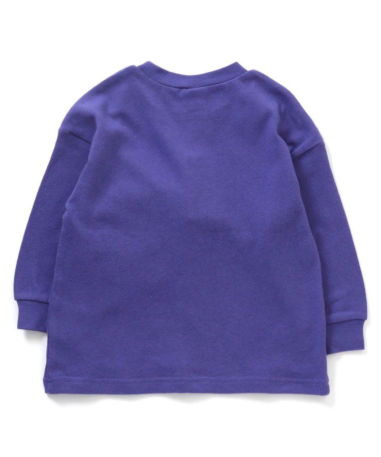 日本 BREEZE - 率性立體小包設計長袖上衣-紫x黑