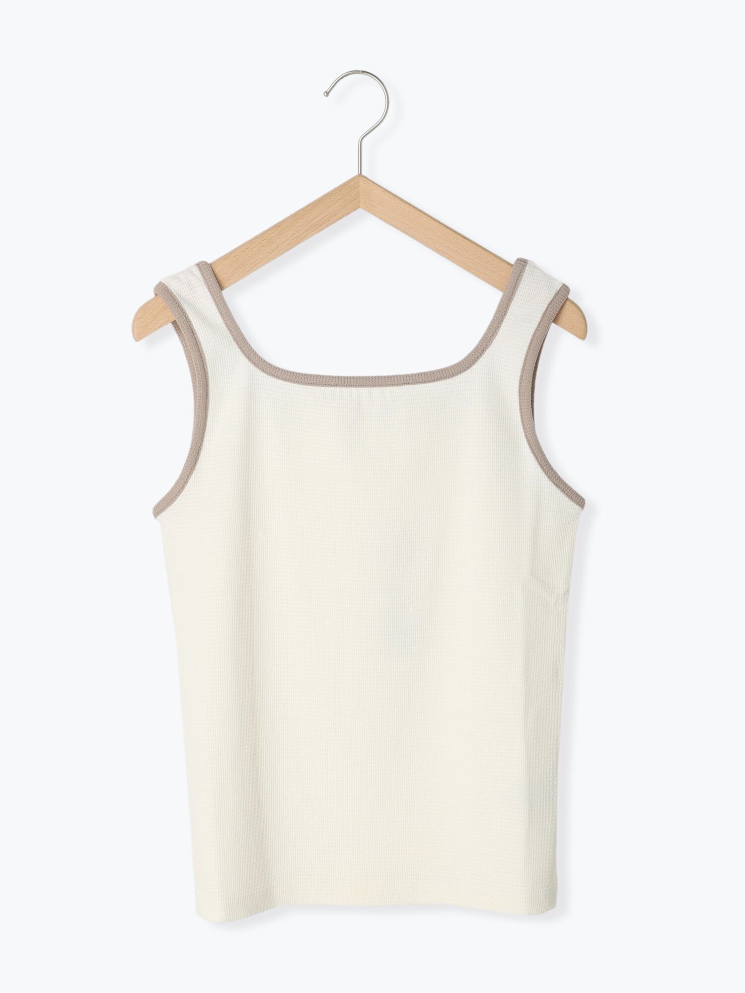 日本 ehka sopo - 簡約質感透氣無袖上衣-素色-亞麻