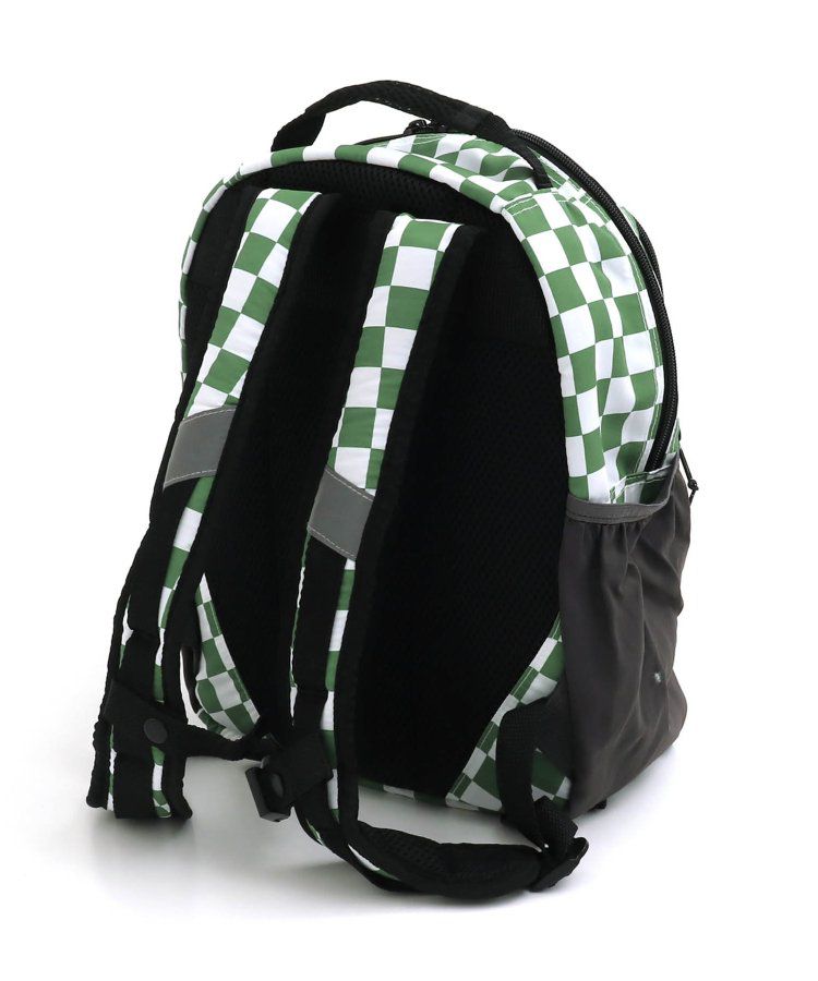 日本 BREEZE - 高機能輕量減壓設計兒童背包-白綠棋盤格 (33x24x13cm)