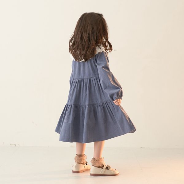 日本 Lycee mine - 可人兒蛋糕分層長袖洋裝(蕾絲領可拆)-粉紅