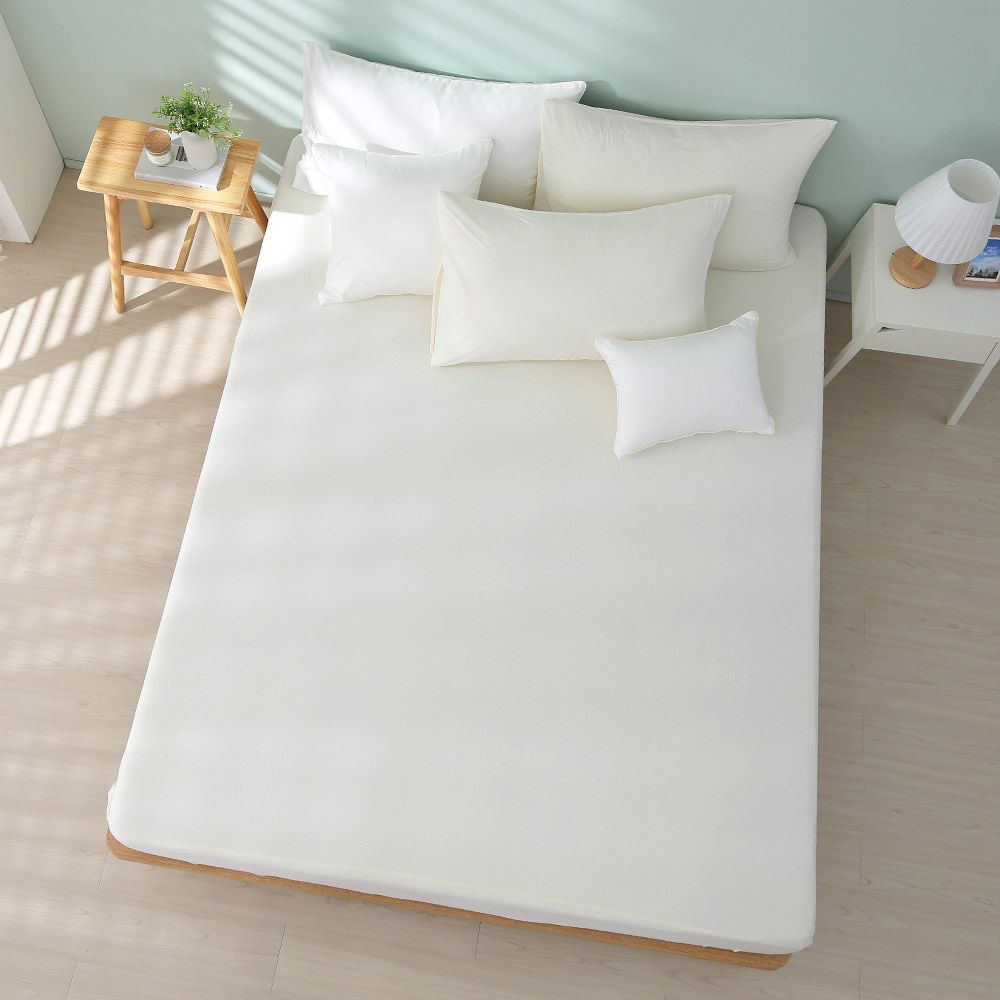 馬卡龍極致冰心涼感床包枕套組-麥米黃-雙人加大