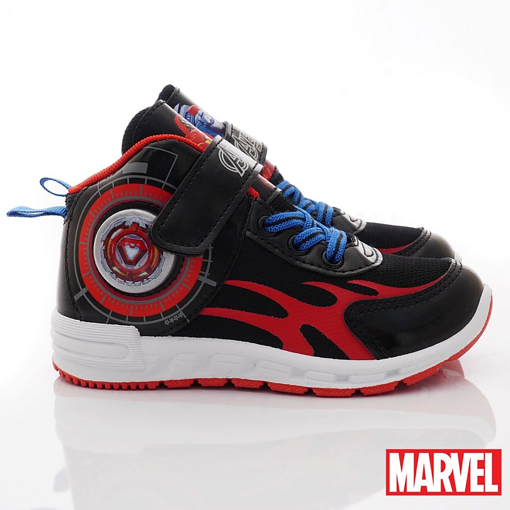 漫威MARVEL - 台灣製漫威機械盔甲高筒電燈運動鞋(中小童段)-運動鞋-黑紅
