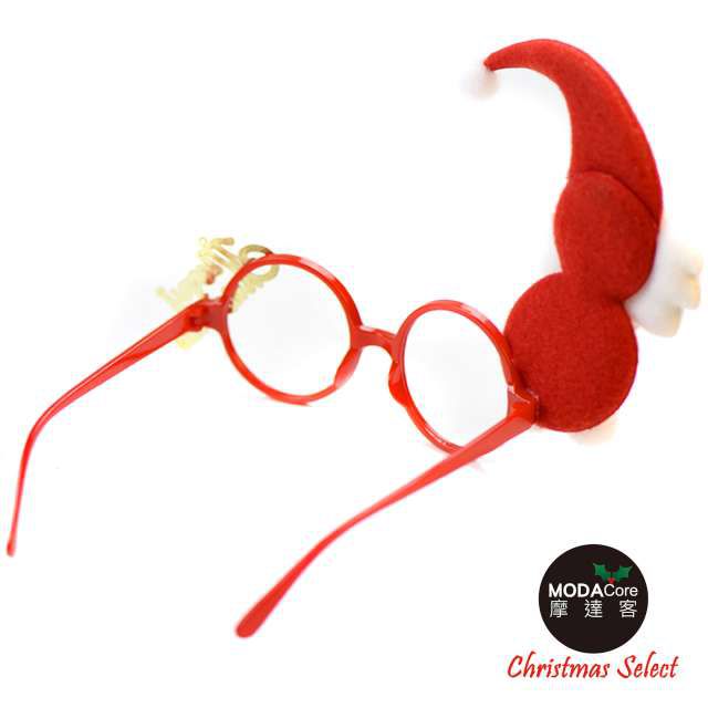 MODACore 摩達客 - 聖誕派對造型眼鏡-紅白精靈小雪人