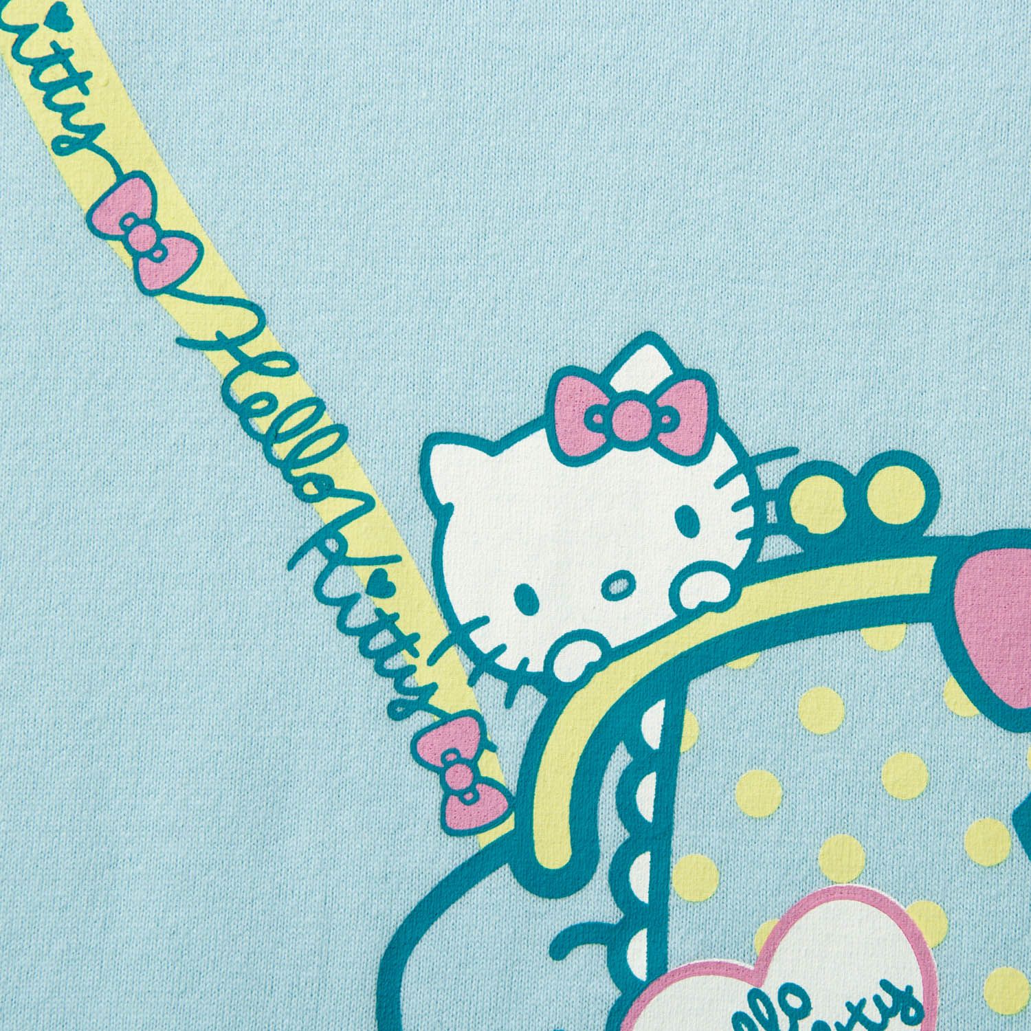 日本千趣會 - 三麗鷗公主袖天竺棉短T-Kitty側背包-水藍