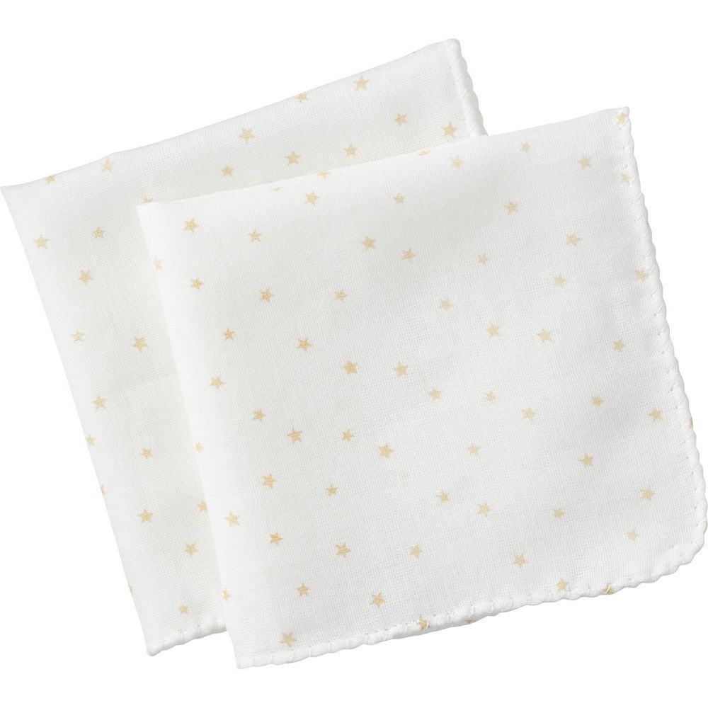 日本 Combi - mini系列-純棉紗布手帕2入-星星 (F(29*29cm))