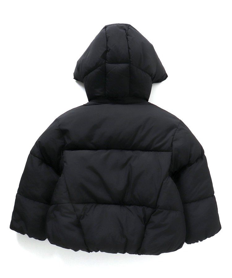 日本 BREEZE - 蓬鬆溫暖連帽立領羽絨外套-黑