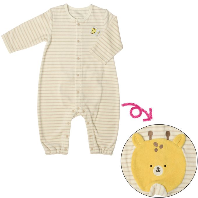 akachan honpo - 長袖兔裝-動物造型屁屁-灰色