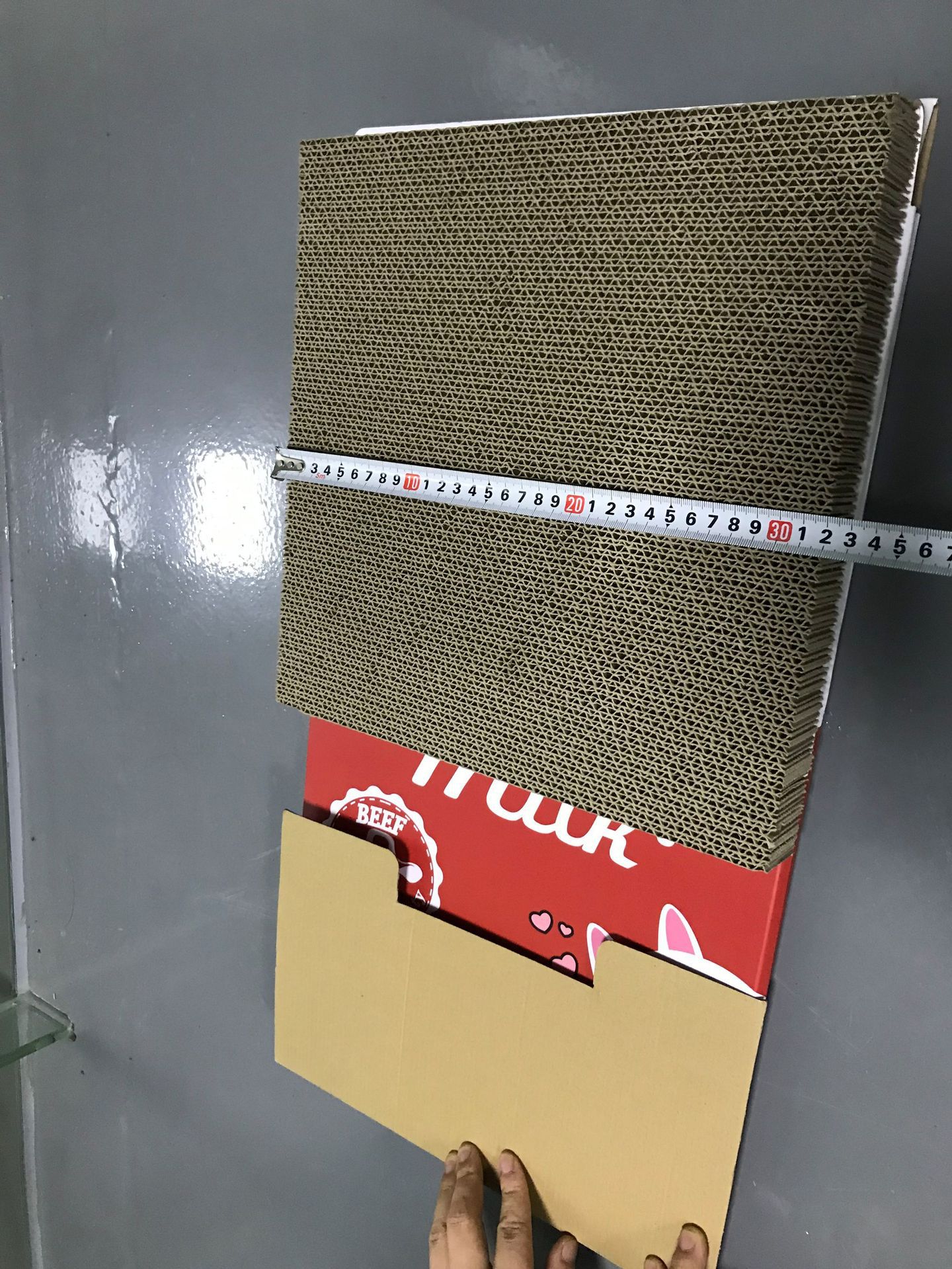 瓦愣紙製造型貓抓屋-牛奶盒-藍色 (33x32x56.5cm)