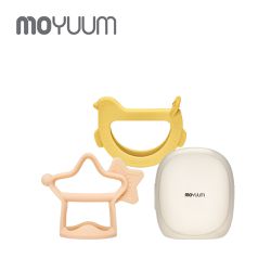 韓國 MOYUUM - 白金矽膠手環固齒器禮盒-咘咕星款-檸檬黃+珊瑚粉