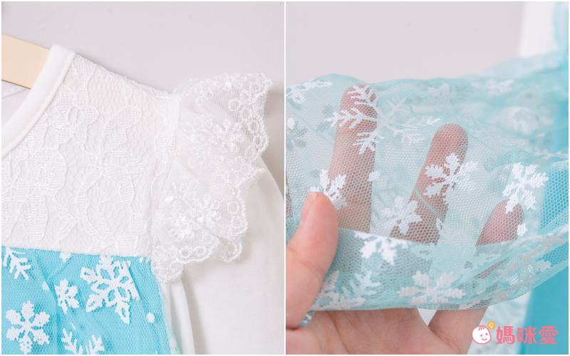 長袖造型公主裙-藍白色