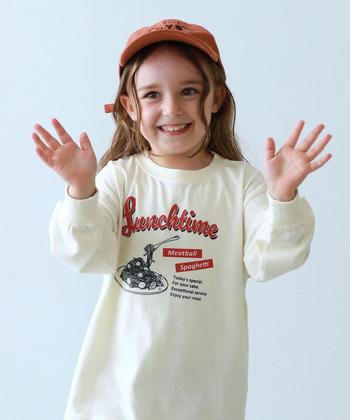 日本 devirock - 100%棉 印花寬鬆長袖T恤-方形英文標語-紫