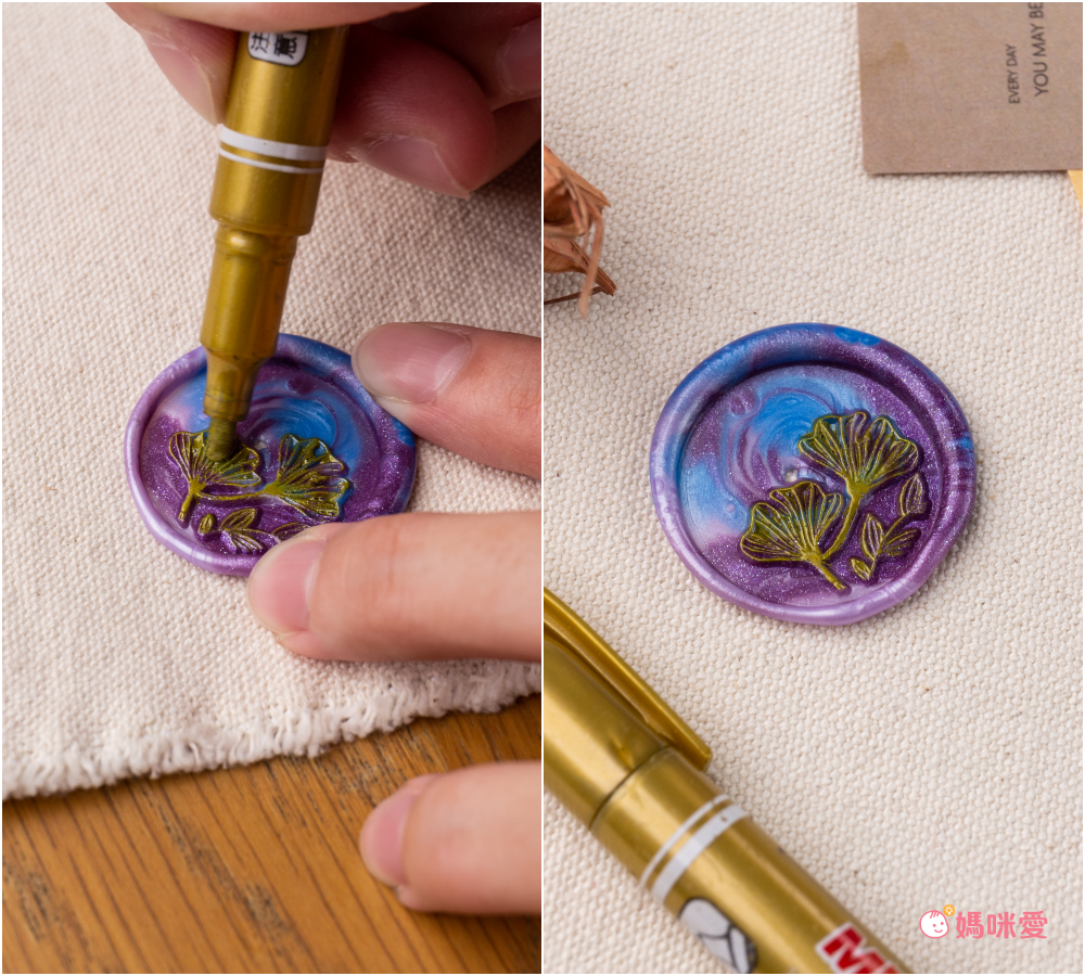 HAPPYMT - 客製火漆章封蠟超值組-金色蠟粒-25mm圓章