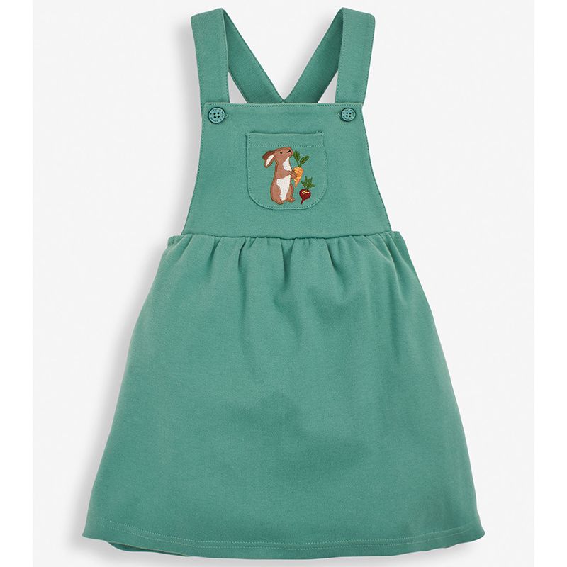 英國 JoJo Maman BeBe - 嬰幼兒/兒童100％純棉兩件式洋裝-田園小兔