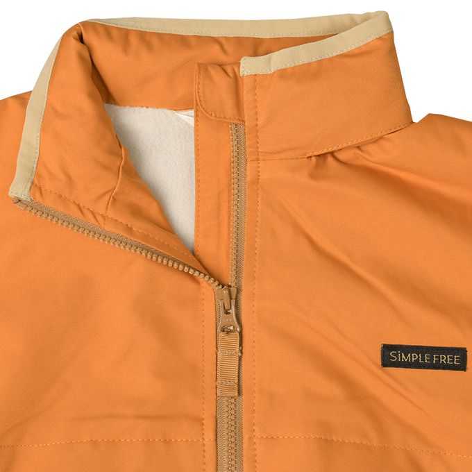 akachan honpo - 防潑水夾克-內裡刷毛-橘色