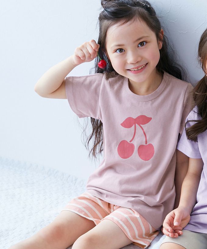 日本 devirock - 100%棉 短袖家居服/睡衣套裝-花朵標語-黃